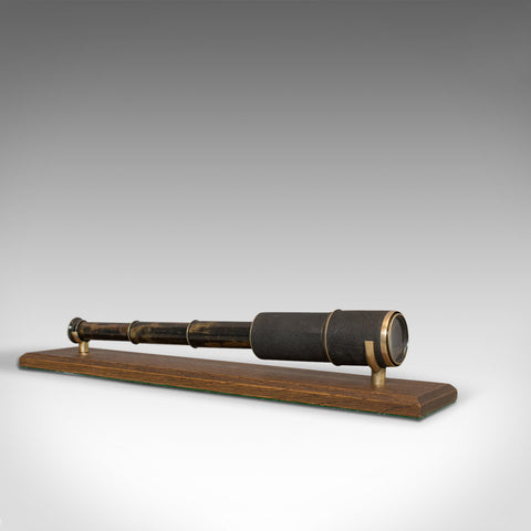 Vintage Stalking Telescope, English, Leather, Brass, Pocket, 3 Draw, Early C20th - London Fine Antiques