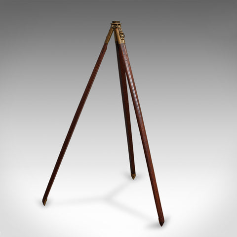 Vintage Tripod, English, Mahogany, Bronze, Helio, Telescope, Stand, Circa 1940 - London Fine Antiques