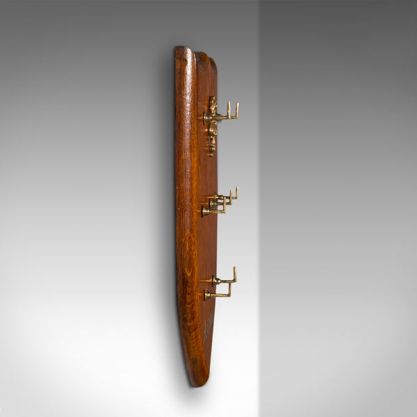 Antique Keymaster's Board, Scottish, Oak, Brass, Key Shield, Victorian, C.1900