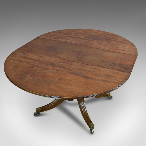Antique Dining Table, English, Mahogany, Seats 4-6, Extending, Regency, C.1820