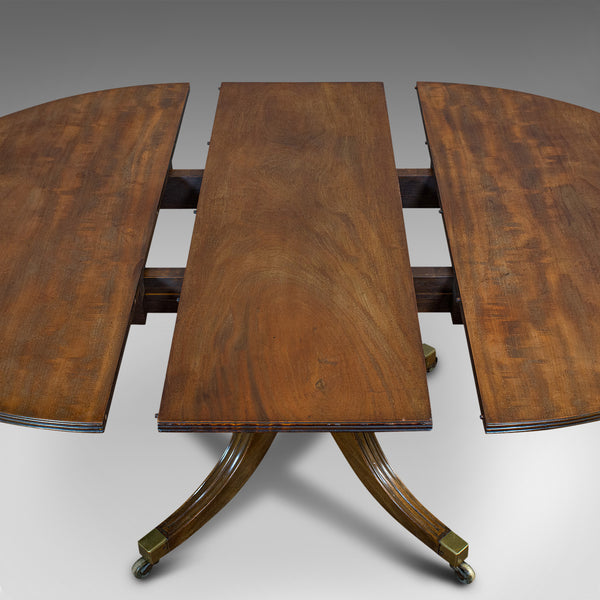 Antique Dining Table, English, Mahogany, Seats 4-6, Extending, Regency, C.1820