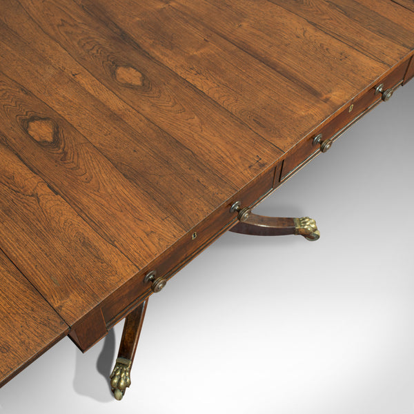 Antique Sofa Table, English, Rosewood, Drop Leaf, Side, Occasional, Regency - London Fine Antiques