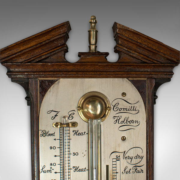 Antique Comitti Stick Barometer, English, Rosewood, Mahogany, Feather, Fan - London Fine Antiques