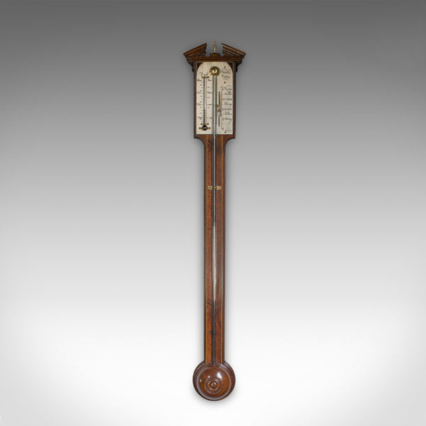 Antique Comitti Stick Barometer, English, Rosewood, Mahogany, Feather, Fan - London Fine Antiques