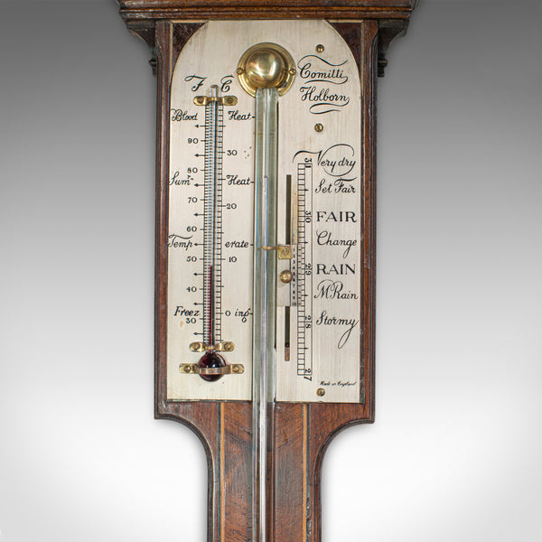 Antique Comitti Stick Barometer, English, Rosewood, Mahogany, Feather, Fan - London Fine Antiques