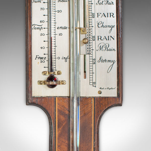 Antique Comitti Stick Barometer, English, Rosewood, Mahogany, Feather, Fan - London Fine Antiques