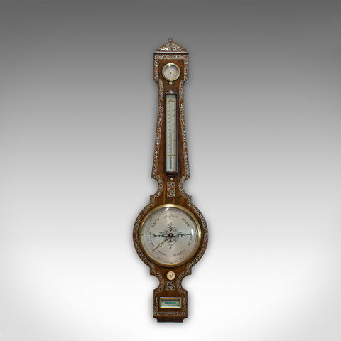 Antique Banjo Barometer, English, Rosewood, Mother of Pearl, Victorian, C.1900 - London Fine Antiques