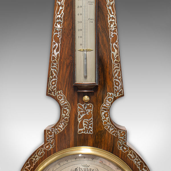 Antique Banjo Barometer, English, Rosewood, Mother of Pearl, Victorian, C.1900 - London Fine Antiques