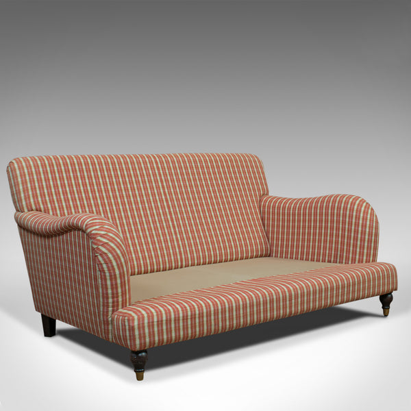 Vintage Howard Style Sofa, English, Textile Cloth, Settee, Mahogany, C.20th - London Fine Antiques