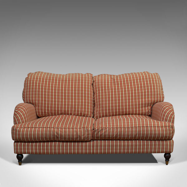 Vintage Howard Style Sofa, English, Textile Cloth, Settee, Mahogany, C.20th - London Fine Antiques
