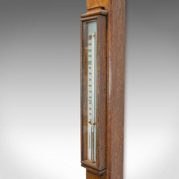 Antique Stick Barometer, English, Oak, Twin Vernier, Army and Navy, Victorian - London Fine Antiques