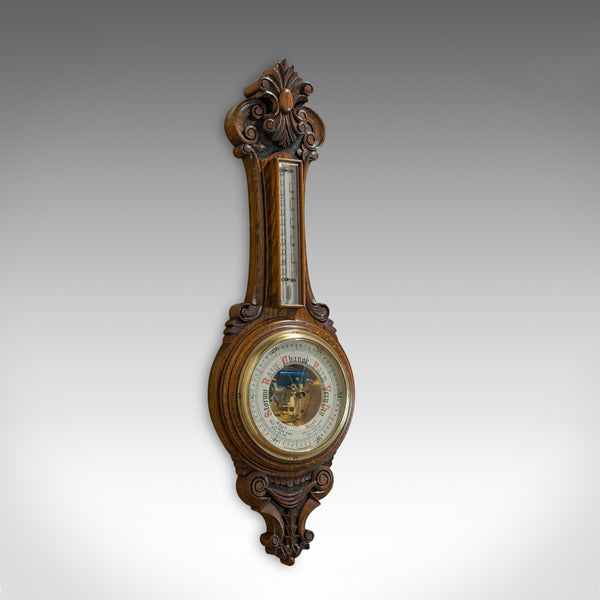 Antique Aneroid Barometer, English, Oak, Banjo, CSSA Ltd, London, Circa 1910 - London Fine Antiques