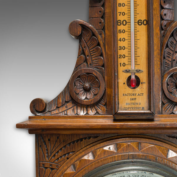 Vintage Factory Barometer, English, Oak, Banjo, Official, Factory Act 1937 - London Fine Antiques
