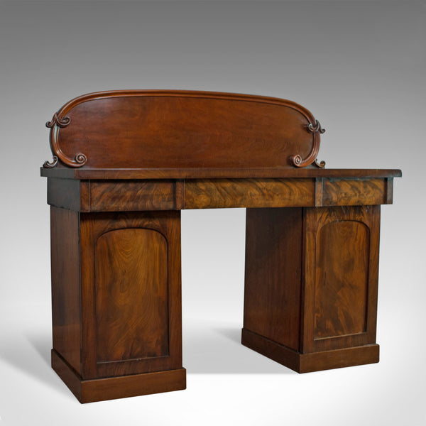 Antique Pedestal Sideboard, English, Mahogany, Dresser, Victorian, Circa 1850 - London Fine Antiques