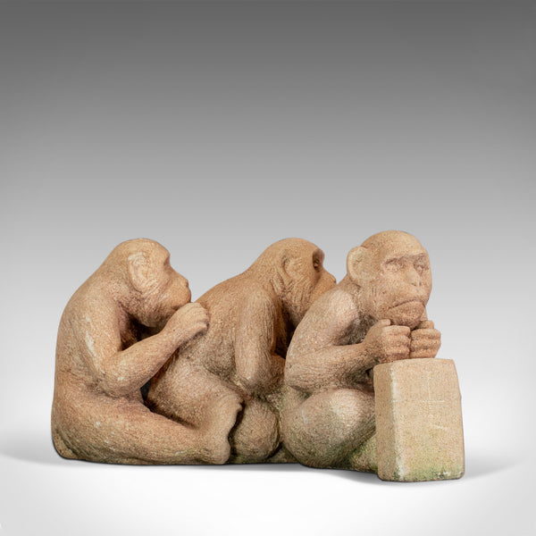 Sculpture of Sitting Macaques, English, Bath Stone, Dominic Hurley - London Fine Antiques