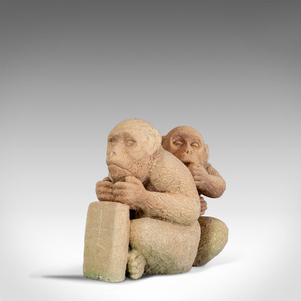 Sculpture of Sitting Macaques, English, Bath Stone, Dominic Hurley - London Fine Antiques