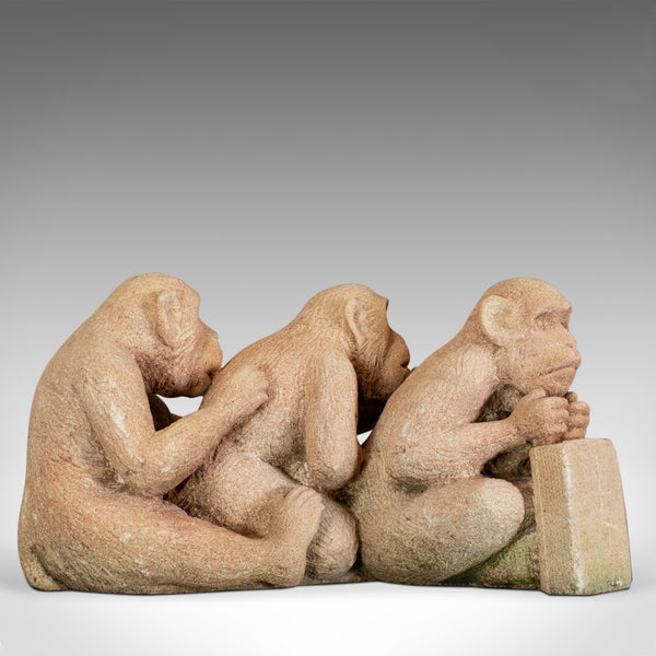 Sculpture of Sitting Macaques, English, Bath Stone, Dominic Hurley - London Fine Antiques