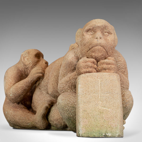 Sculpture of Sitting Macaques, English, Bath Stone, Dominic Hurley - London Fine Antiques