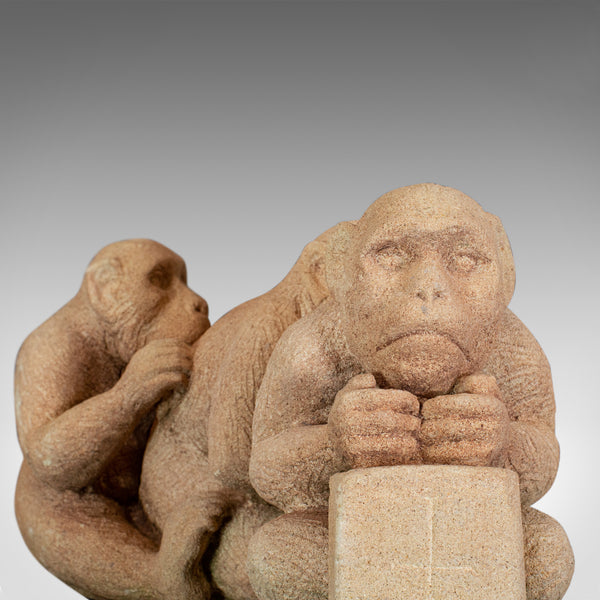 Sculpture of Sitting Macaques, English, Bath Stone, Dominic Hurley - London Fine Antiques