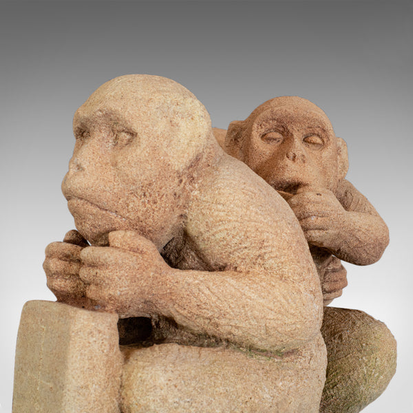 Sculpture of Sitting Macaques, English, Bath Stone, Dominic Hurley - London Fine Antiques