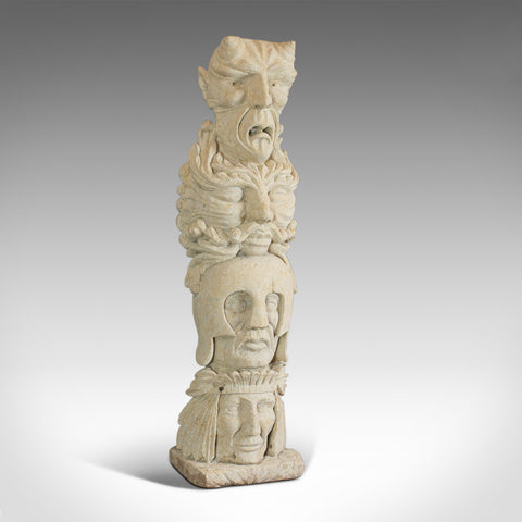 Courage, Artwork, Dominic Hurley, English, Sculpture, Bath Stone, Totem Pole - London Fine Antiques