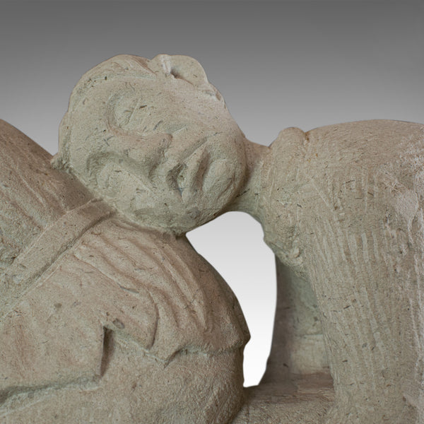 No Evil, Sculptural Artwork, Sculpture, Dominic Hurley, Portland Stone, Allegory - London Fine Antiques