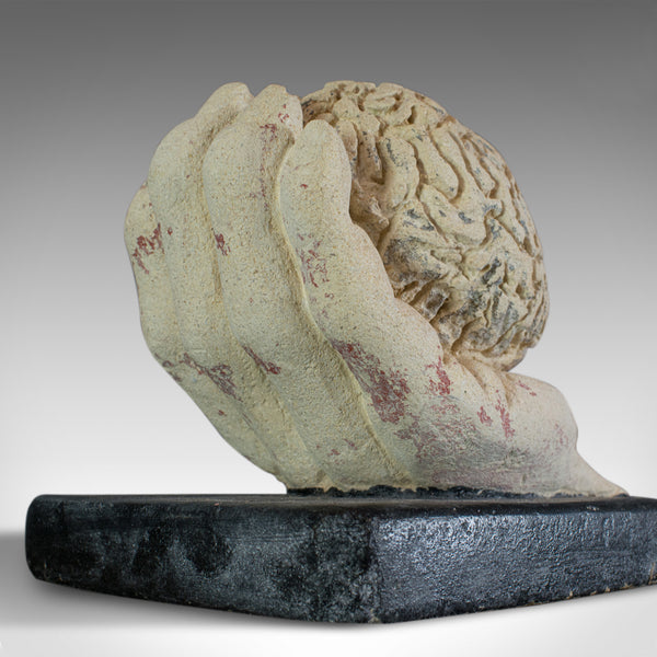 Brain Hand, Artwork, Dominic Hurley, English, Bath Stone, Decorative, Sculpture - London Fine Antiques
