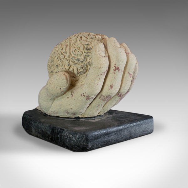 Brain Hand, Artwork, Dominic Hurley, English, Bath Stone, Decorative, Sculpture - London Fine Antiques