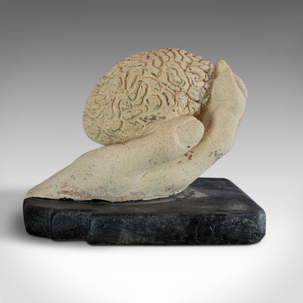Brain Hand, Artwork, Dominic Hurley, English, Bath Stone, Decorative, Sculpture - London Fine Antiques