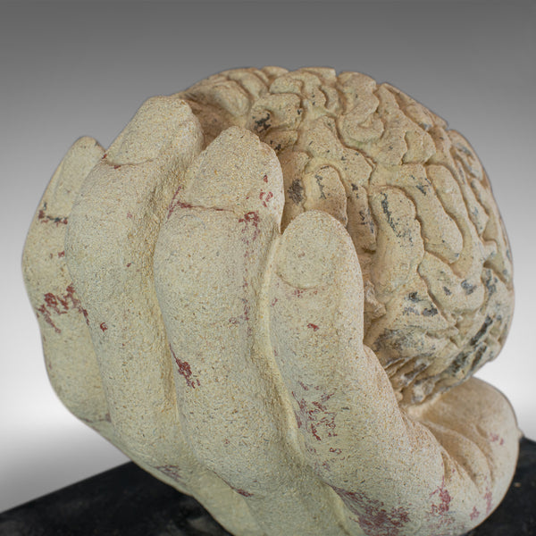 Brain Hand, Artwork, Dominic Hurley, English, Bath Stone, Decorative, Sculpture - London Fine Antiques