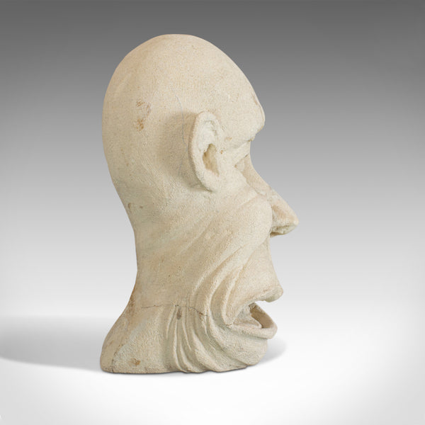 The Twisted Face Bust, Dominic Hurley, English, Bath Stone, Sculpture - London Fine Antiques