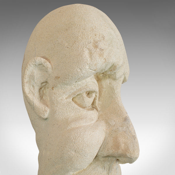The Twisted Face Bust, Dominic Hurley, English, Bath Stone, Sculpture - London Fine Antiques