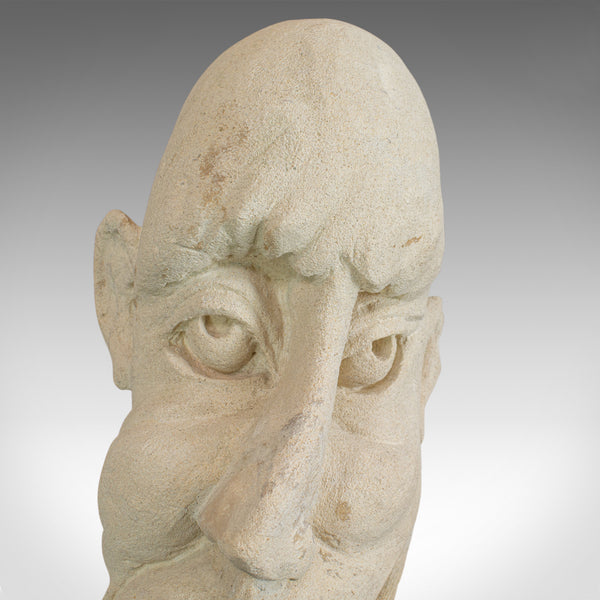 The Twisted Face Bust, Dominic Hurley, English, Bath Stone, Sculpture - London Fine Antiques