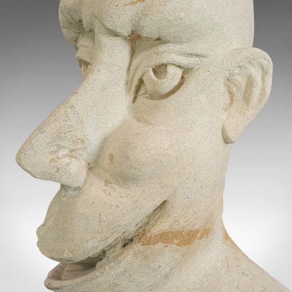 The Twisted Face Bust, Dominic Hurley, English, Bath Stone, Sculpture - London Fine Antiques