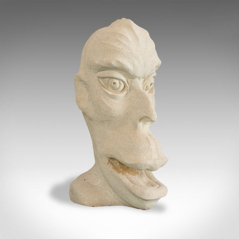'Marvin' Sculptural Artwork, Dominic Hurley, English, Bath Stone, Bust - London Fine Antiques