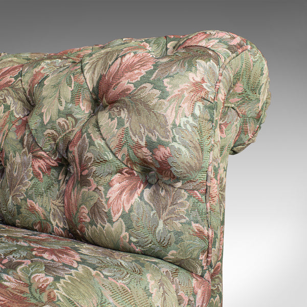 Antique Chesterfield Settee, English, Textile, Upholstered, Sofa, Seating 2 to 3 - London Fine Antiques