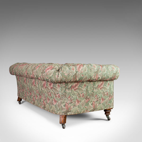 Antique Chesterfield Settee, English, Textile, Upholstered, Sofa, Seating 2 to 3 - London Fine Antiques