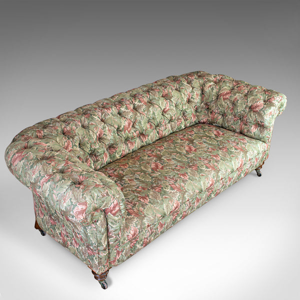 Antique Chesterfield Settee, English, Textile, Upholstered, Sofa, Seating 2 to 3 - London Fine Antiques