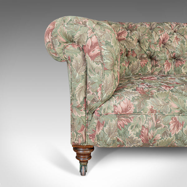 Antique Chesterfield Settee, English, Textile, Upholstered, Sofa, Seating 2 to 3 - London Fine Antiques