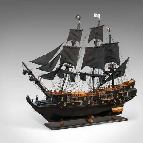 Large Model, Black Pearl, Pirate Ship, Mahogany, Collectible, Hollywood, Display - London Fine Antiques