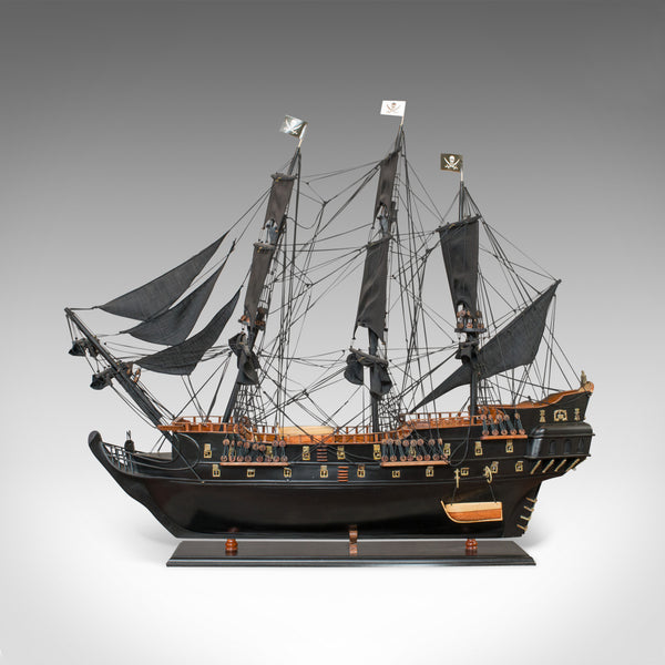 Large Model, Black Pearl, Pirate Ship, Mahogany, Collectible, Hollywood, Display - London Fine Antiques