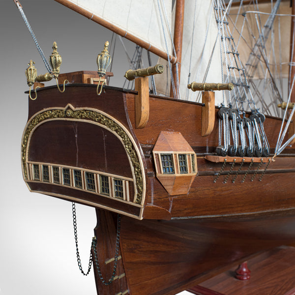 Large Vintage Model, The Bounty, English, Mahogany, Collectible, Ship, Display - London Fine Antiques