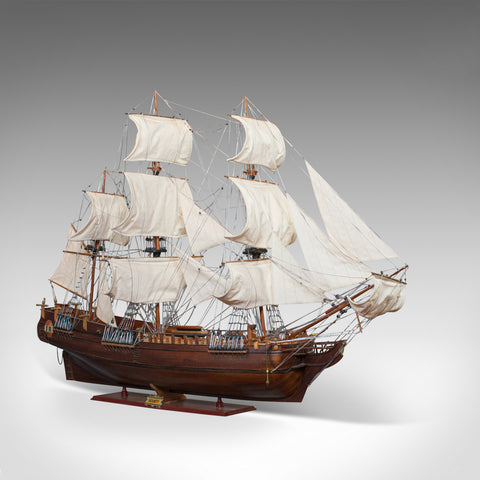 Large Vintage Model, The Bounty, English, Mahogany, Collectible, Ship, Display - London Fine Antiques