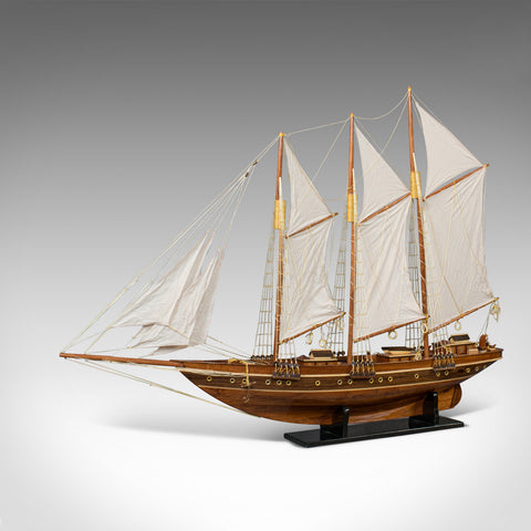 Large Vintage Schooner, English, Mahogany, Collectible, Decorative, Yacht - London Fine Antiques