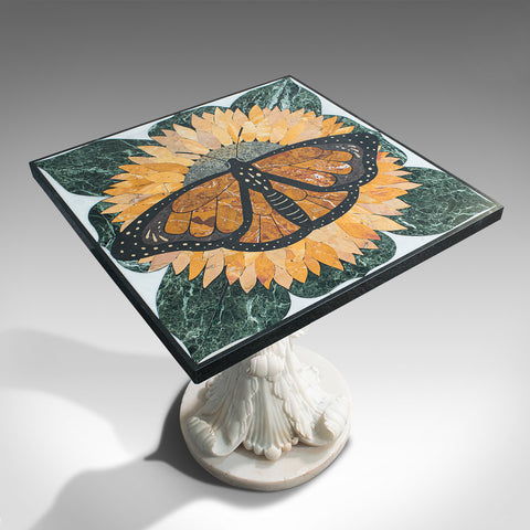 'Monarch', Vintage Butterfly Pietra Dura Table, English, Decorative, Marble