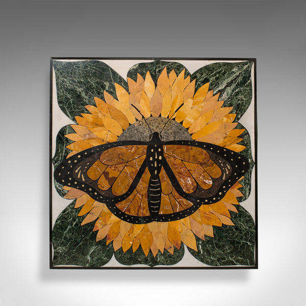 'Monarch', Vintage Butterfly Pietra Dura Table, English, Decorative, Marble
