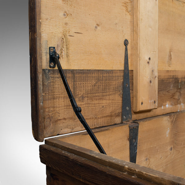 Large Antique Coffer, English, Pine, Storage, Chest, Trunk, Victorian - London Fine Antiques