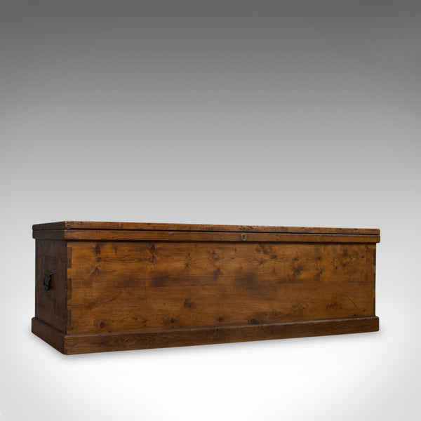 Large Antique Coffer, English, Pine, Storage, Chest, Trunk, Victorian - London Fine Antiques