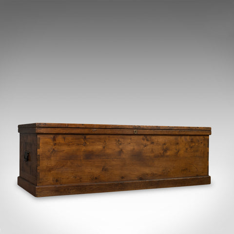 Large Antique Coffer, English, Pine, Storage, Chest, Trunk, Victorian - London Fine Antiques