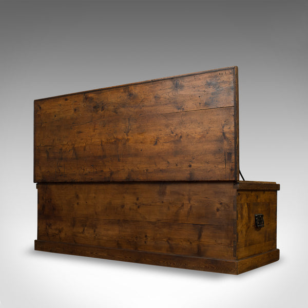 Large Antique Coffer, English, Pine, Storage, Chest, Trunk, Victorian - London Fine Antiques